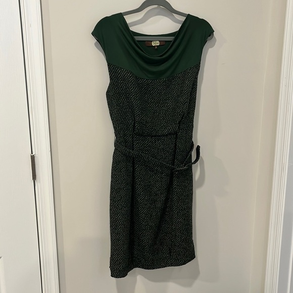 Anthropologie Eva Franco Wool Green Tweed Dress Size 6 - Picture 1 of 6